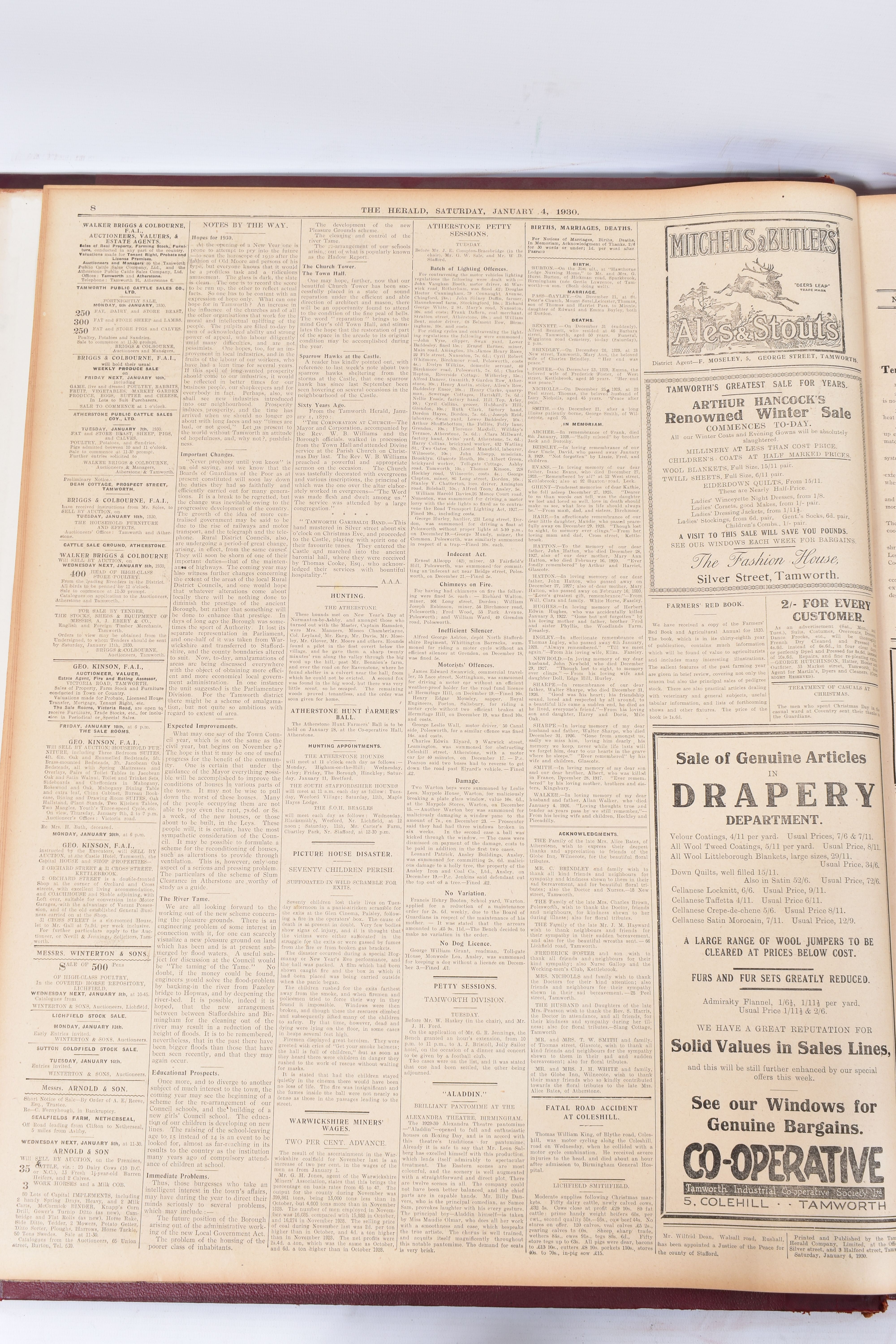 THE TAMWORTH HERALD, an Archive of the Tamworth Herald Newspaper from 1930, the newspapers are bound - Image 4 of 11