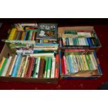 CRICKET BOOKS, three boxes containing approximately 80 hardback titles to include B&H Yearbooks,