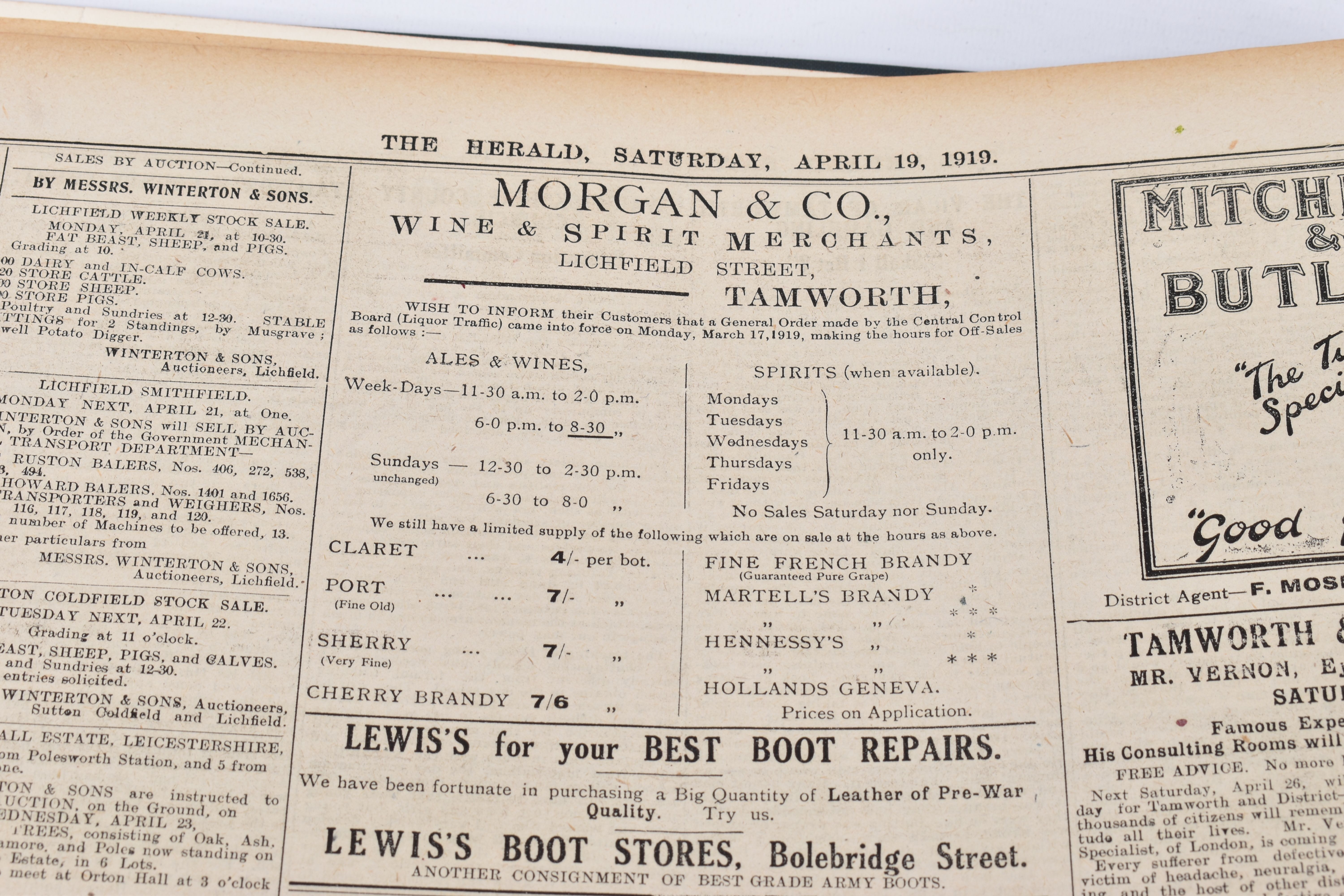 THE TAMWORTH HERALD, an Archive of the Tamworth Herald Newspaper from 1919, the newspapers are bound - Image 6 of 9