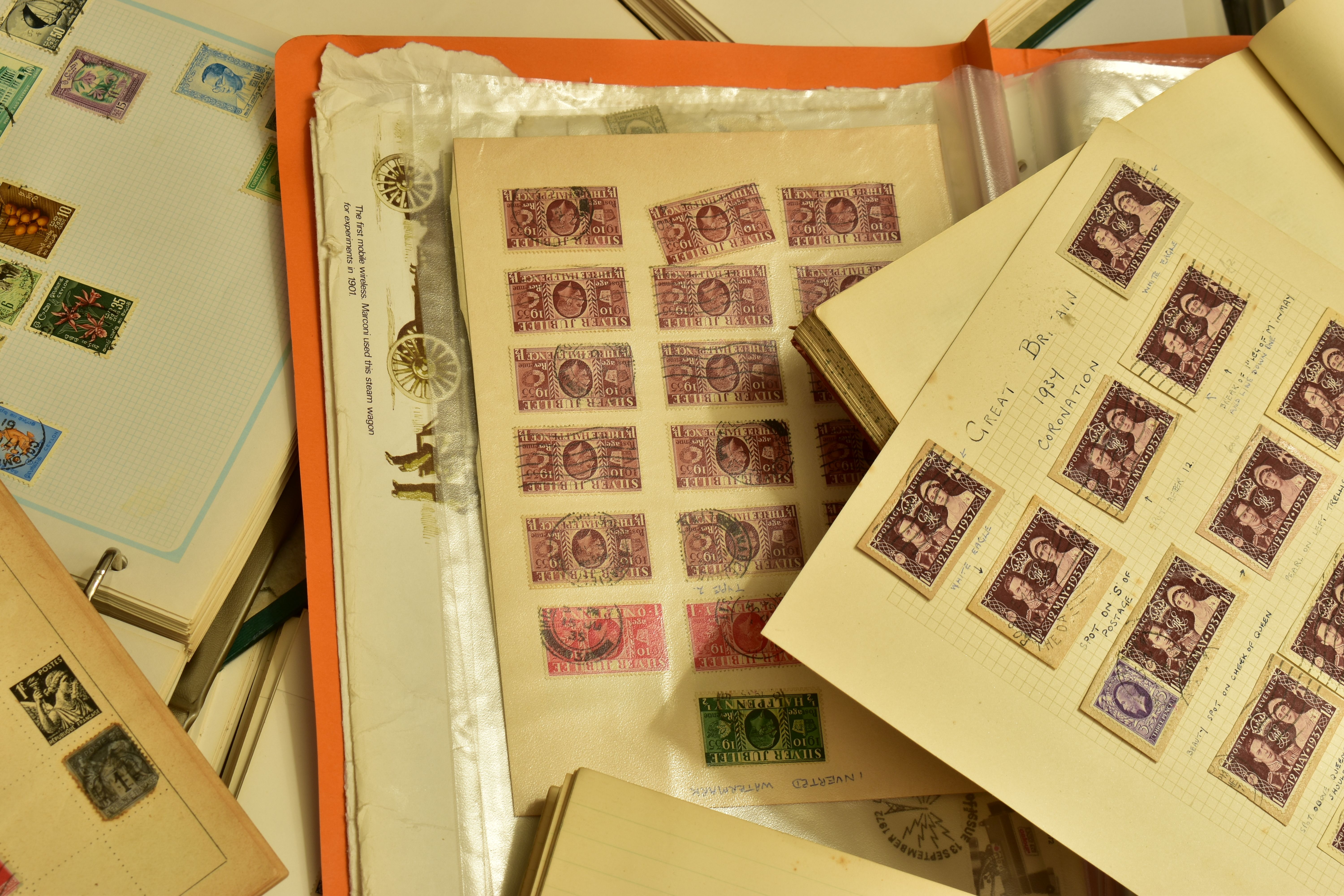 LARGE COLLECTION OF STAMPS IN A BOX, with various albums and loose, we note GB collection from early - Image 5 of 7