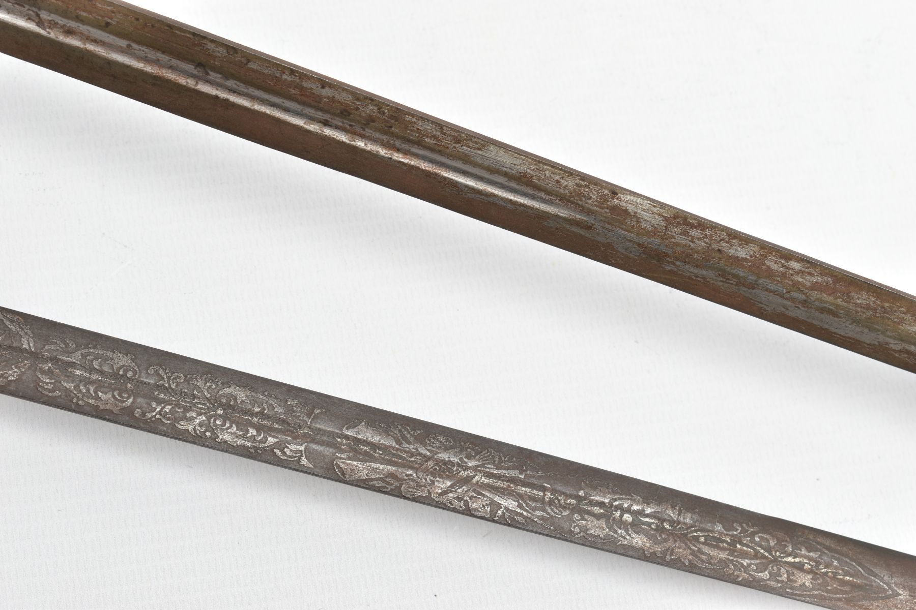 TWO MILITARY STYLE SWORDS, both appear to have been hand made in construction, narrow rapier style - Image 6 of 15
