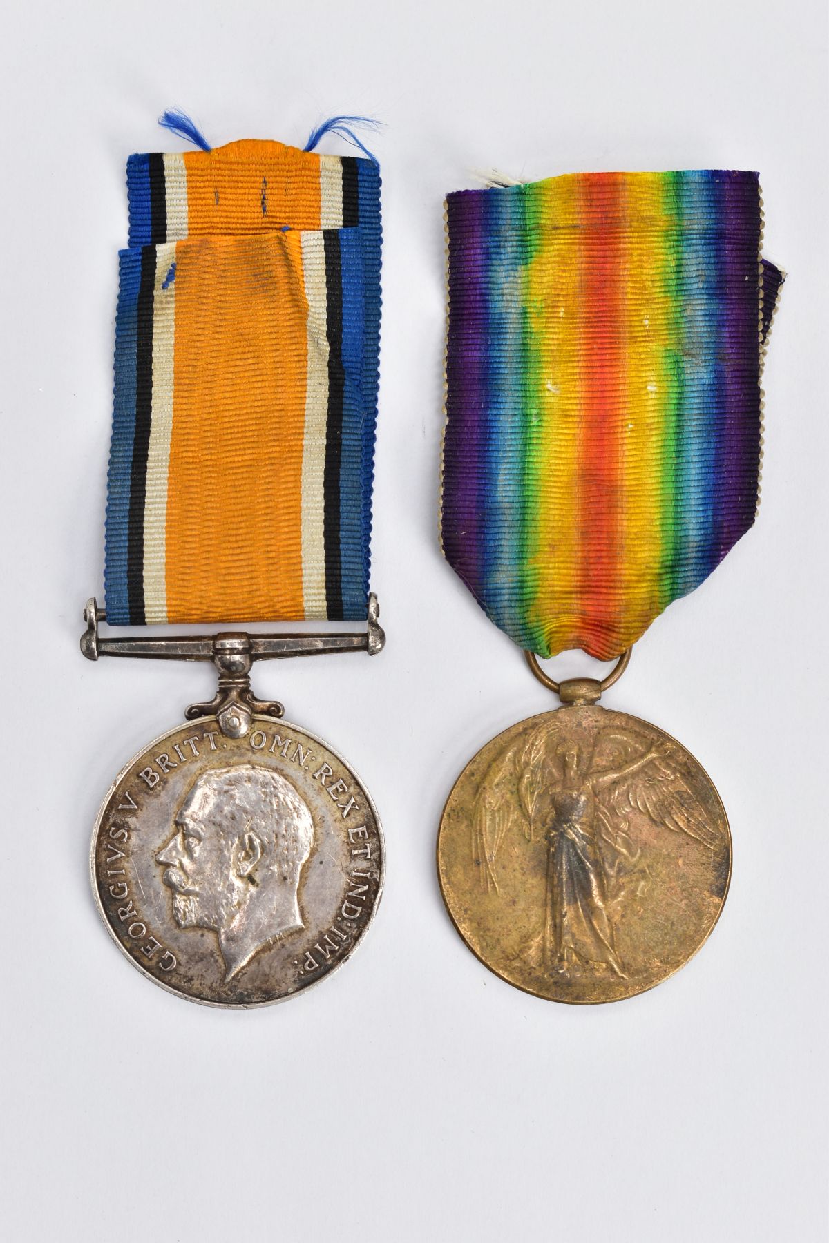 BRITISH WAR & VICTORY MEDAL PAIR, named to T-393982 Pte J.A.Heaton Army Service Corps, medals are