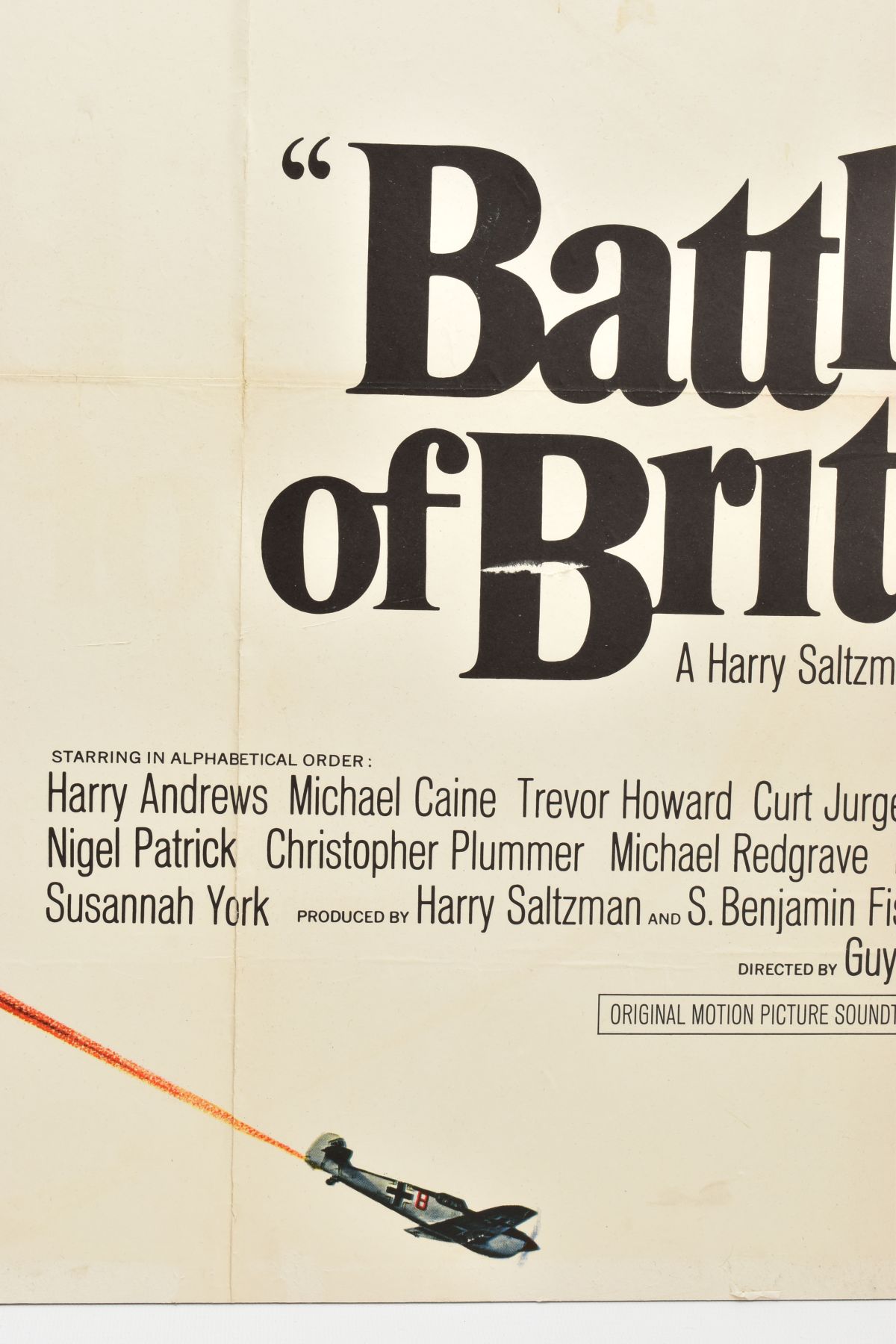 A LARGE ORIGINAL CARDBOARD POSTER FROM THE MOVIE 'BATTLE OF BRITAIN', made in 1969, measures - Image 4 of 8