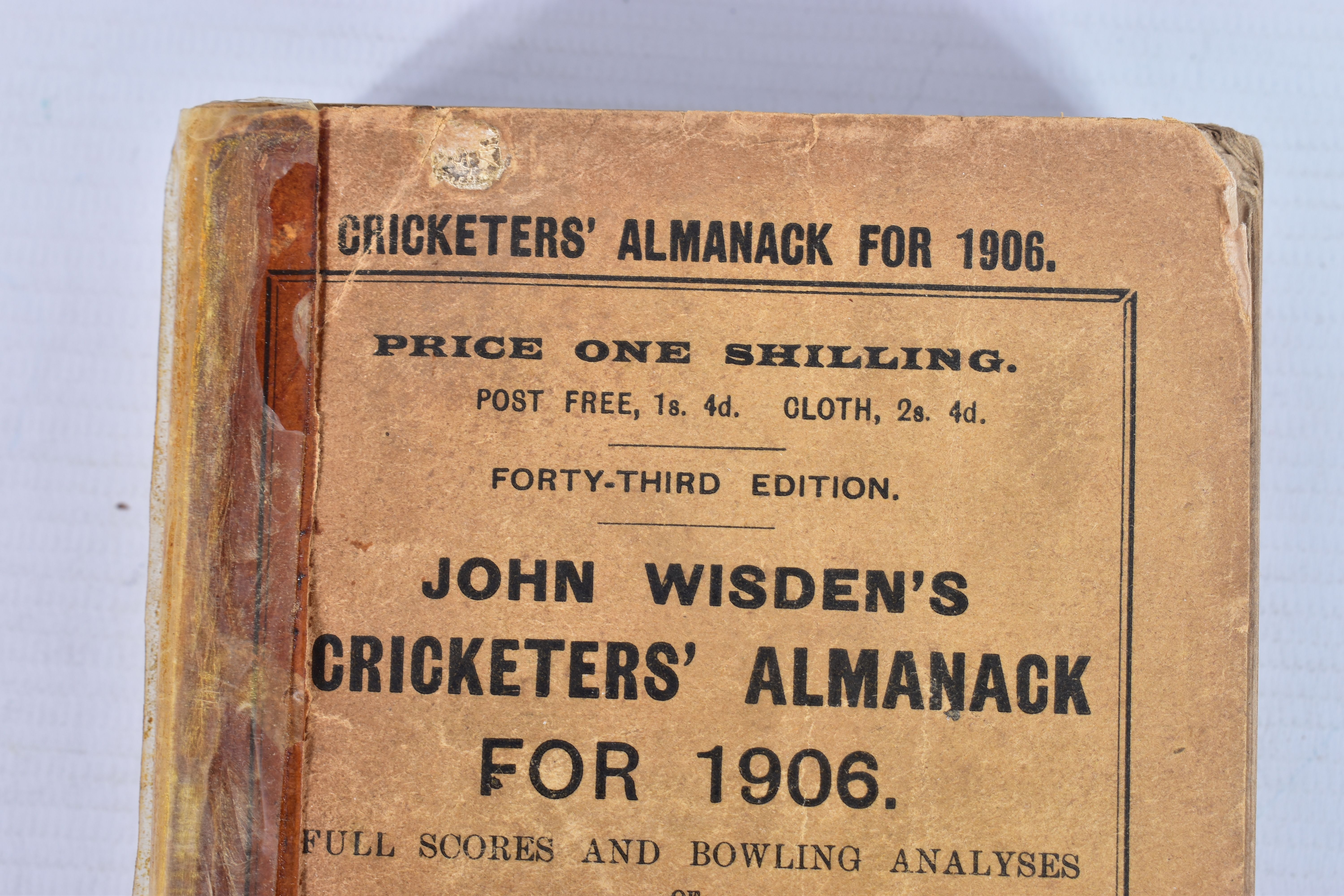 WISDEN; John Wisden's Cricketers' Almanack for 1906, 43rd edition, photographic plate intact, - Image 2 of 9