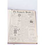 THE TAMWORTH HERALD, an Archive of the Tamworth Herald Newspaper from 1932, the newspapers are bound