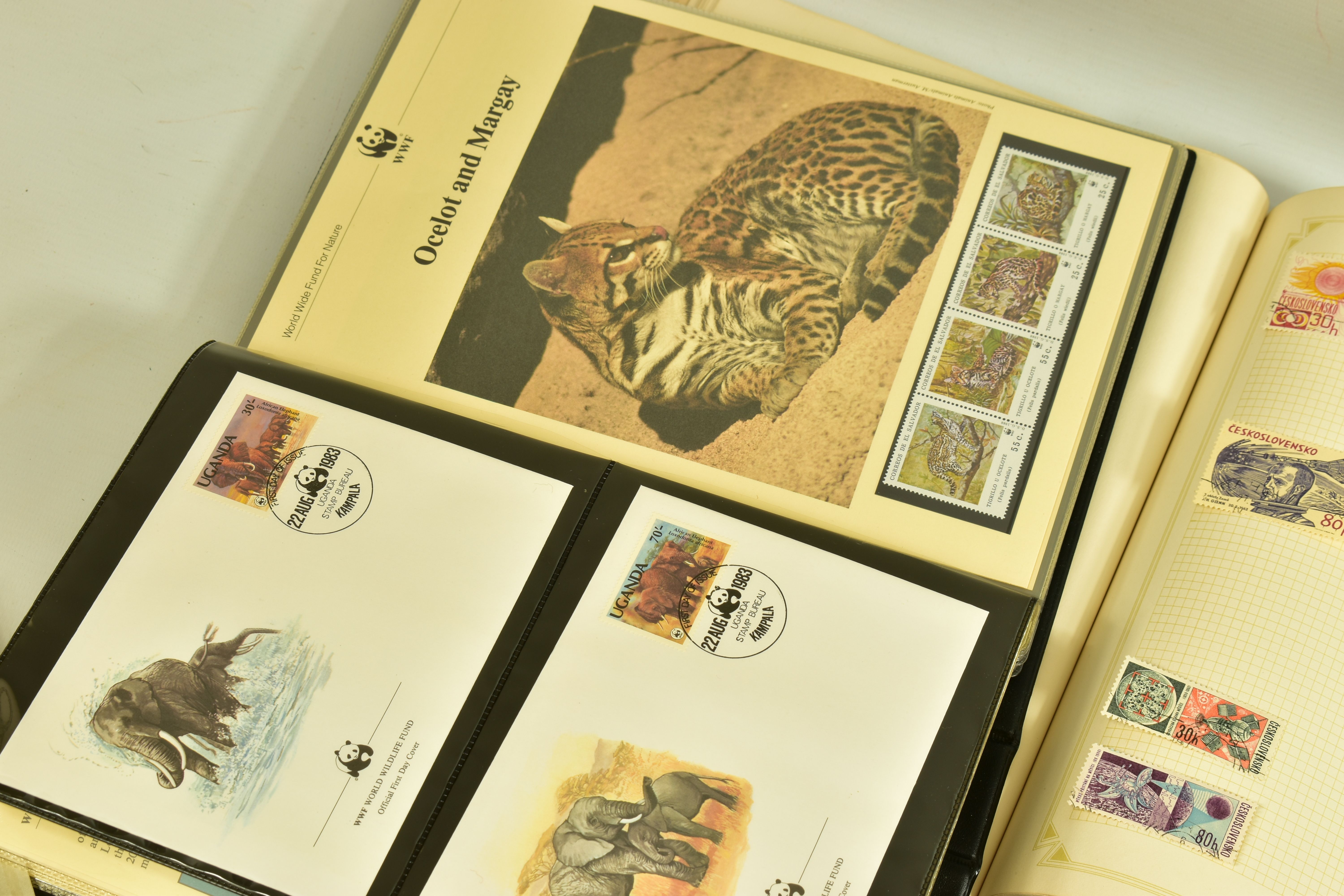 BOX OF STAMPS WITH GB MINT COLLECTION, from 1960s -70s WWF album with covers and mint sets, also two - Image 4 of 5