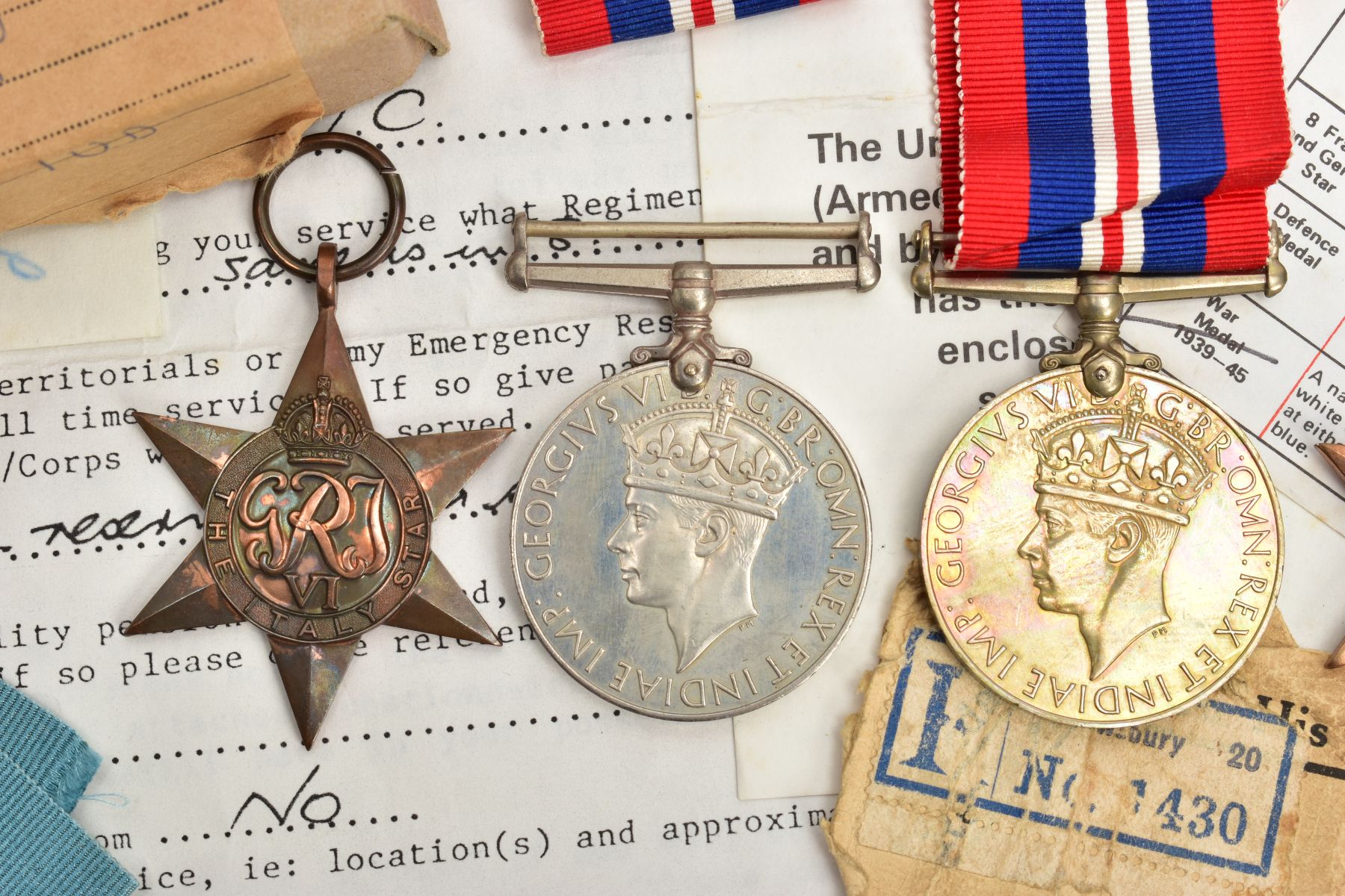 TWO GROUPS OF MEDALS, as follows, British War & Victory medals, named 49513 Pte J.S.Browning, - Image 2 of 9