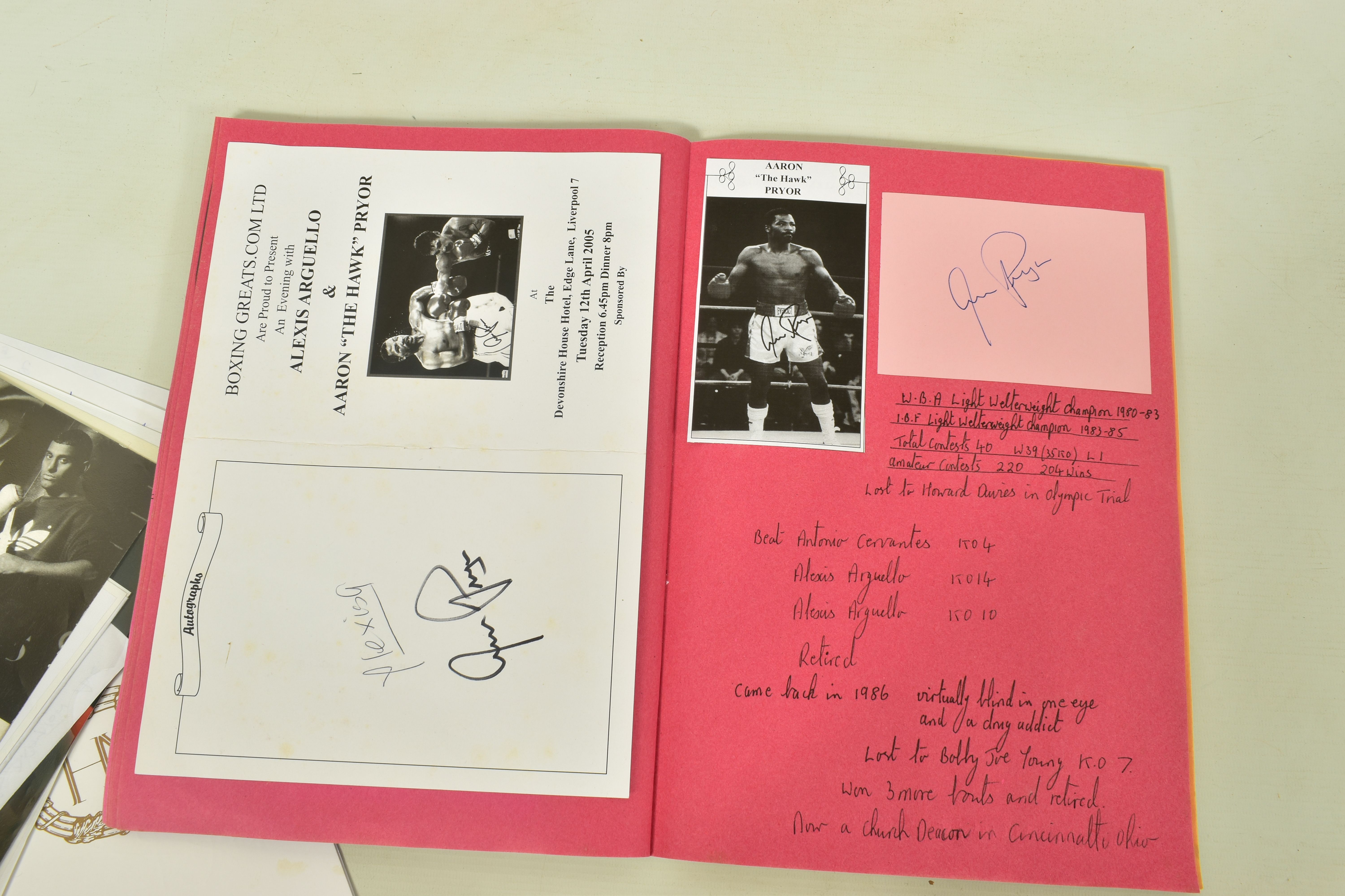 BOXING MEMORABILIA, one Scrapbook containing an impressive list of Autographs including JOE - Image 14 of 16