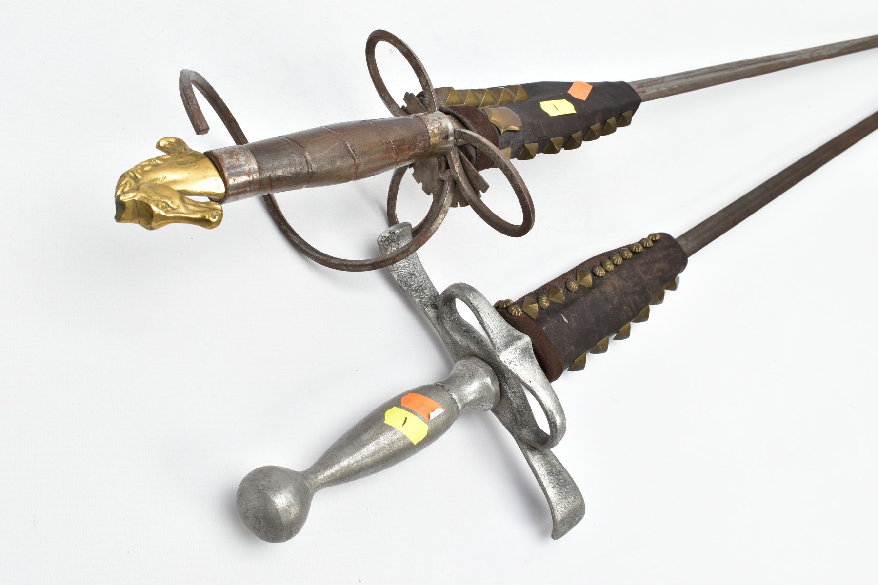 TWO MILITARY STYLE SWORDS, both appear to have been hand made in construction, narrow rapier style - Image 15 of 15