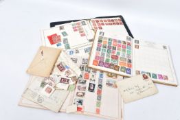 COLLECTION OF STAMPS IN FOUR JUNIOR TYPE ALBUMS AND ENVELOPES, we note GB 1935 silver jubilee 3s