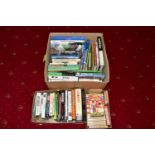 BOOKS, three boxes containing a collection of approximately sixty Sporting titles in hardback and