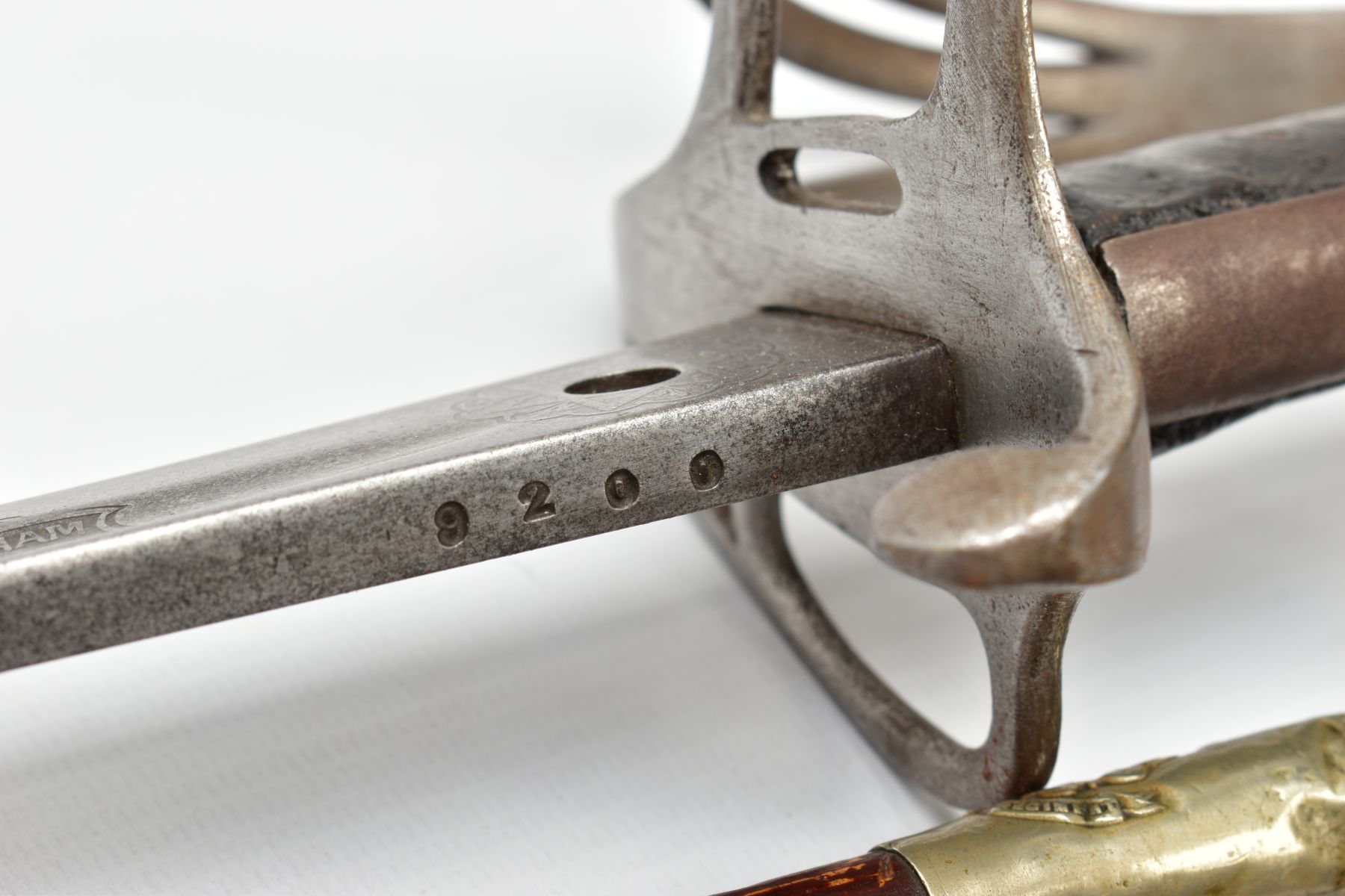 TWO MILITARY SWORDS AND OFFICERS SWAGGER STICK, a Royal Artillery officers sword by Henry - Image 11 of 21