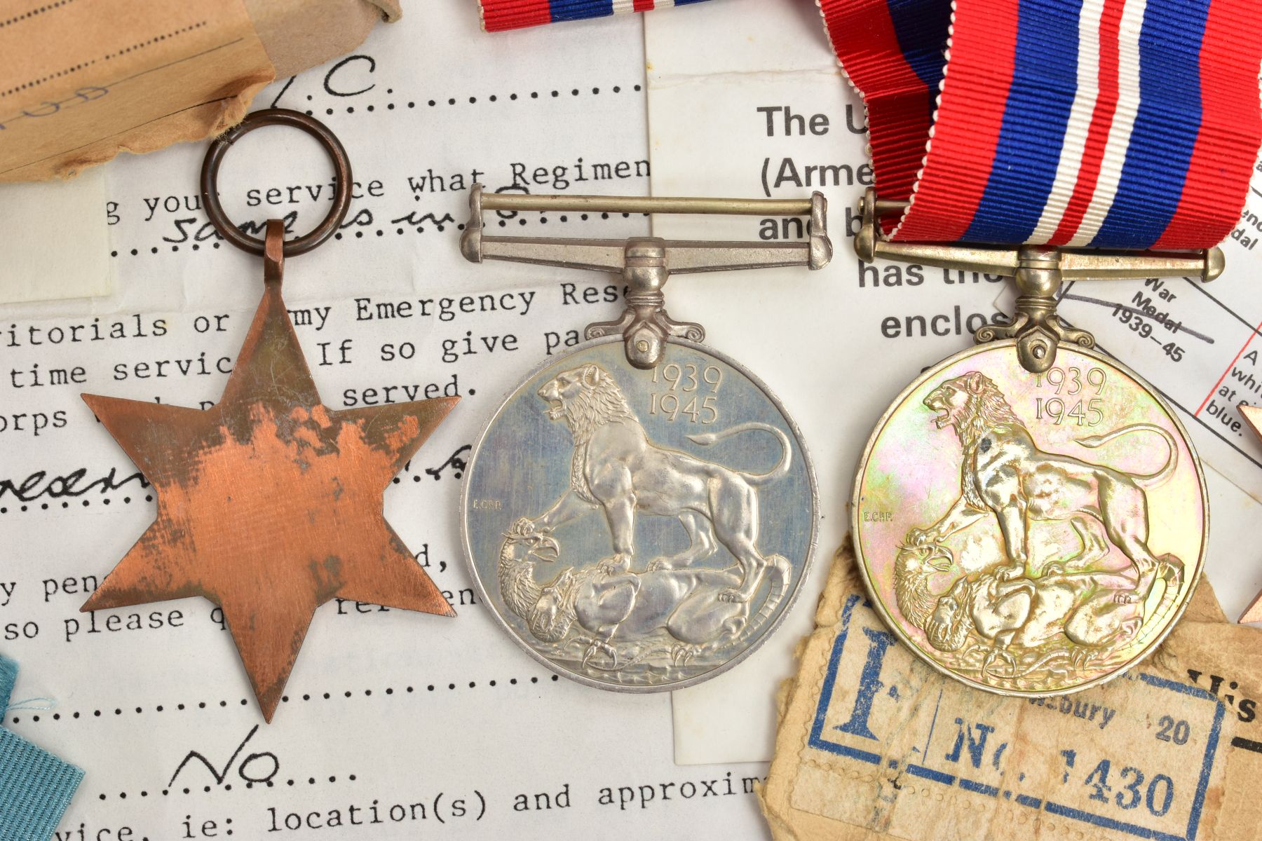 TWO GROUPS OF MEDALS, as follows, British War & Victory medals, named 49513 Pte J.S.Browning, - Image 5 of 9