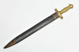 A FRENCH 1831 PATTERN INFANTRY GLADIUS SHORT SWORD, with scabbard which is marked 998, the blade