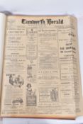 THE TAMWORTH HERALD, an Archive of the Tamworth Herald Newspaper from 1937, the newspapers are bound