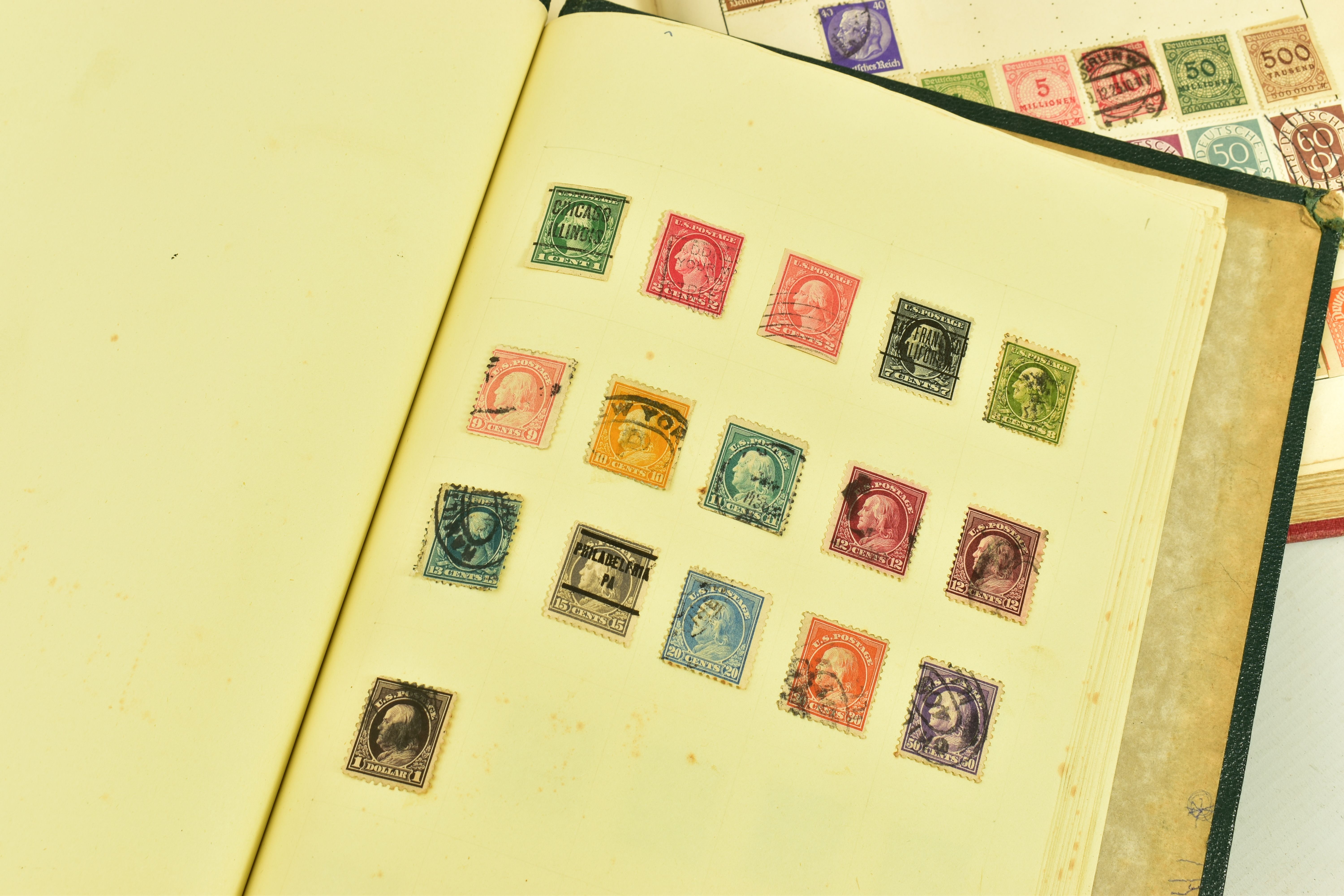 SMALL BOX AND BAG OF STAMPS, in five albums and loose in packets, we note GB from early line - Image 3 of 10