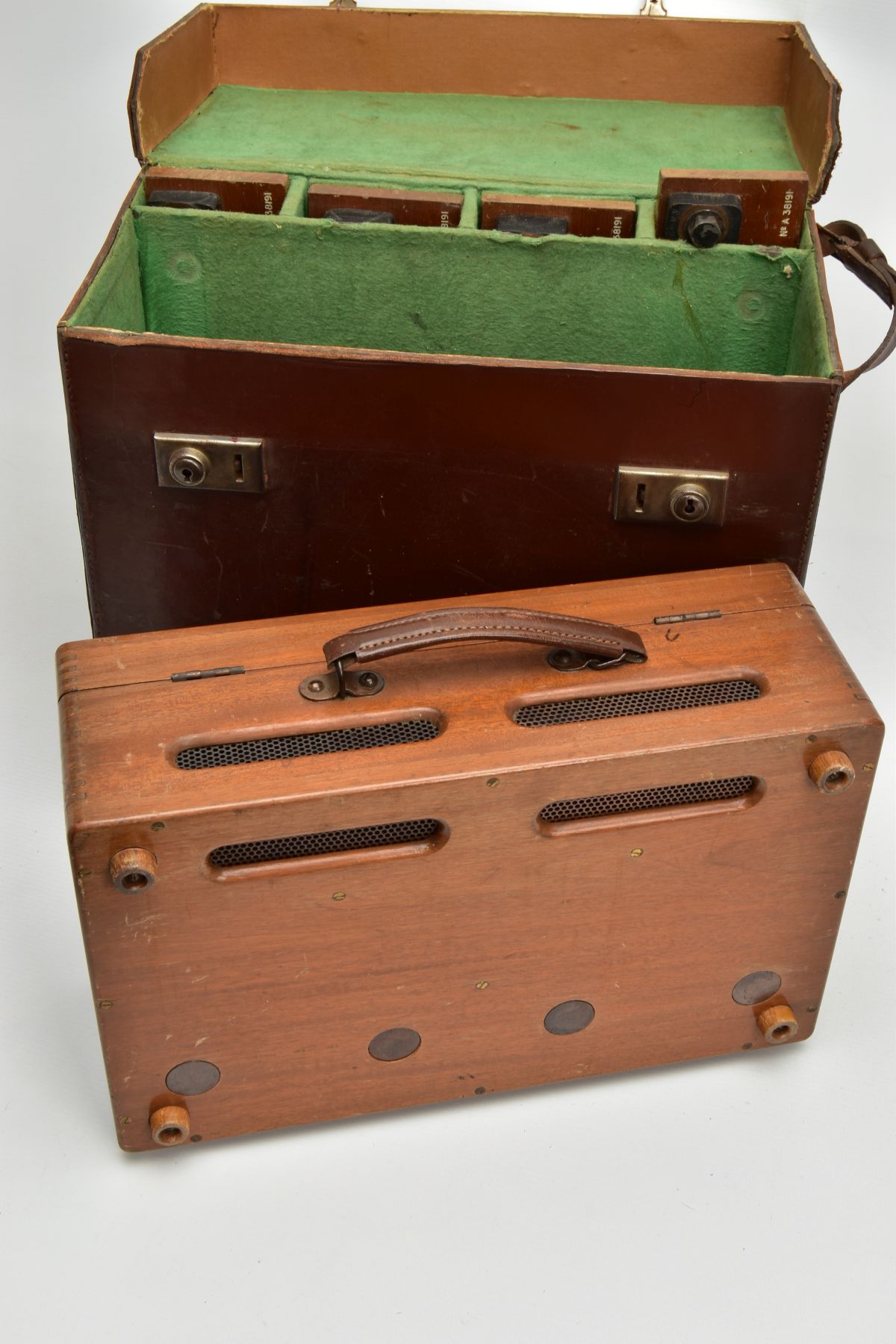 A BOXED ORIGINAL AIR MINISTRY (RAF) Ampheres and volts meter in leather carrying case, together with - Image 6 of 7
