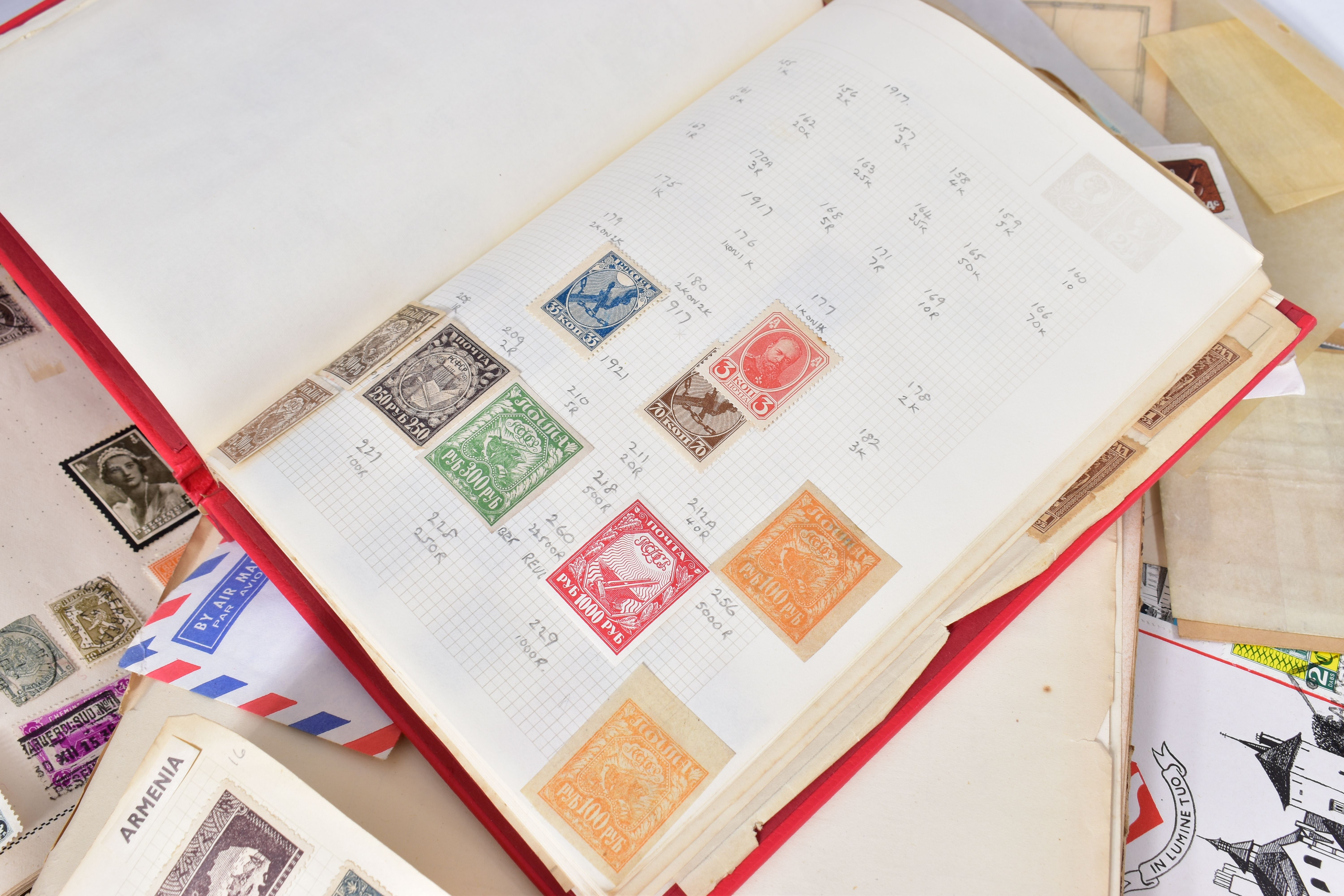 STAMPS, A USEFUL COLLECTION IN FIVE ALBUMS AND LOOSE, we note British Occupation of Batum ranges inc - Image 7 of 9