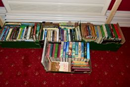 CRICKET BOOKS, four boxes containing approximately 90 hardback titles to include B&H and Pelham