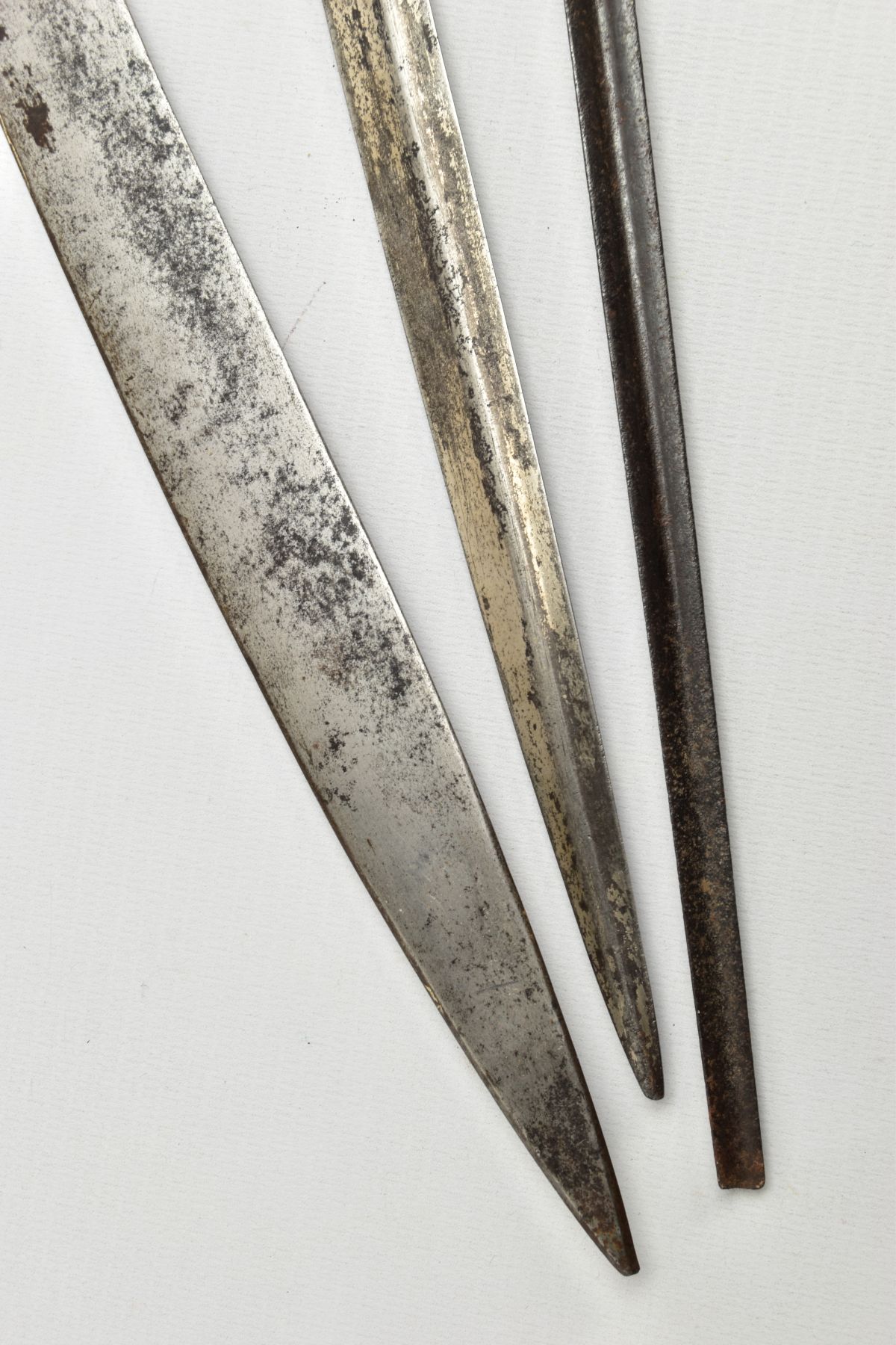 THREE SWORDS BELIEVED 19TH Century, a white metal ornate grip and cross guard blade tip broken, - Image 5 of 12