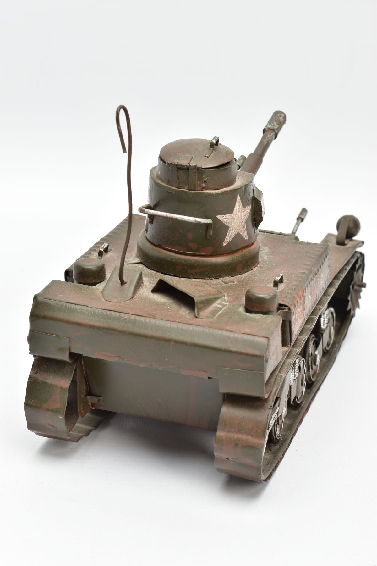 A SCRATCH HANDBUILT METAL MODEL, of a WWII period US Tank, in the style of an M3 Stuart tank, the - Image 4 of 7