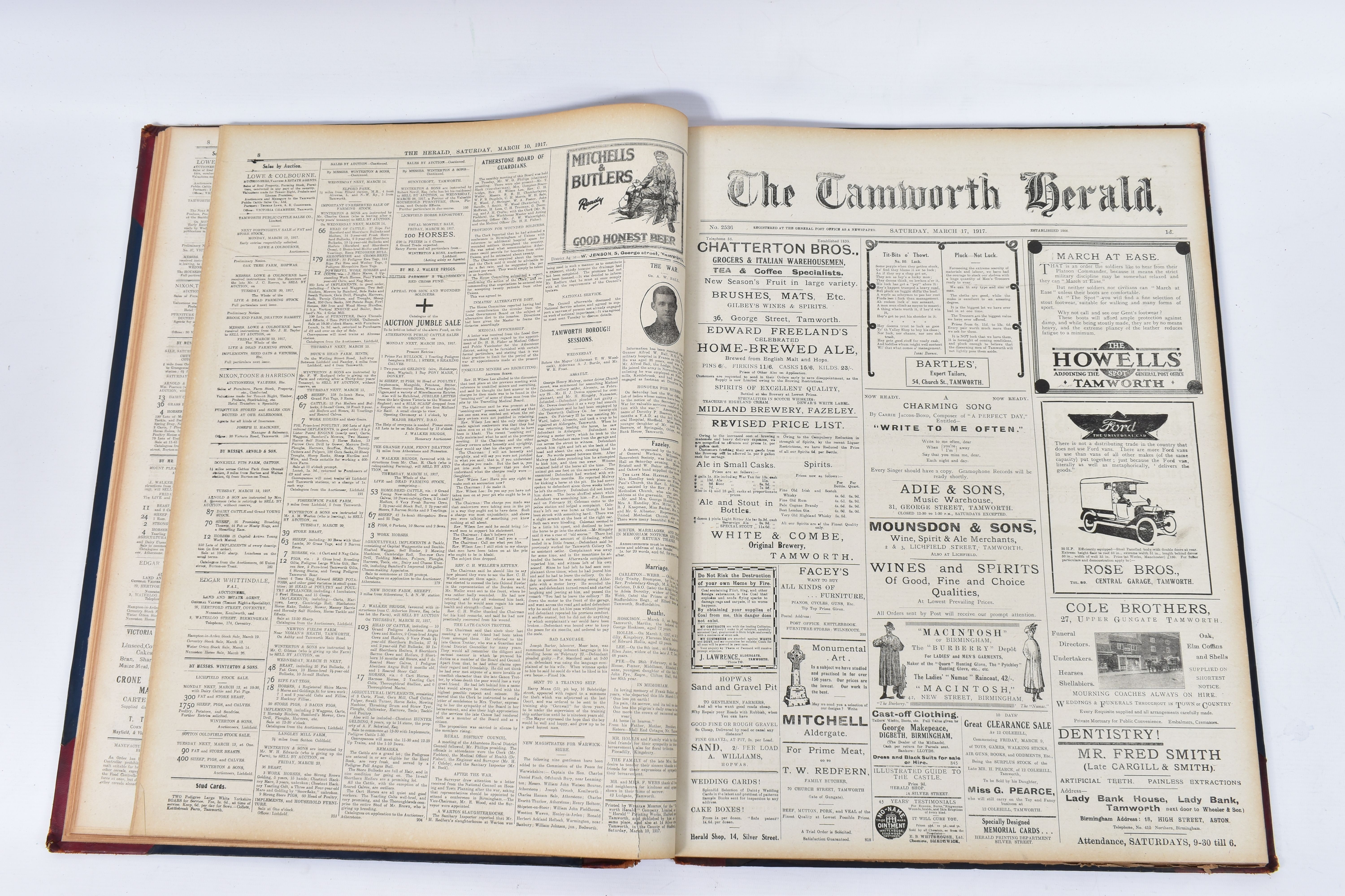 THE TAMWORTH HERALD, an Archive of the Tamworth Herald Newspaper from 1917, the newspapers are bound - Image 4 of 7