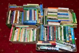 CRICKET BOOKS, four boxes containing approximately 125-130 hardback and paperback titles to