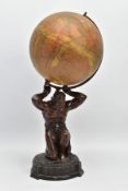AN EARLY 20TH CENTURY GEOGRAPHIA 8 INCH TERRESTRIAL GLOBE, the paper covered globe supported on a