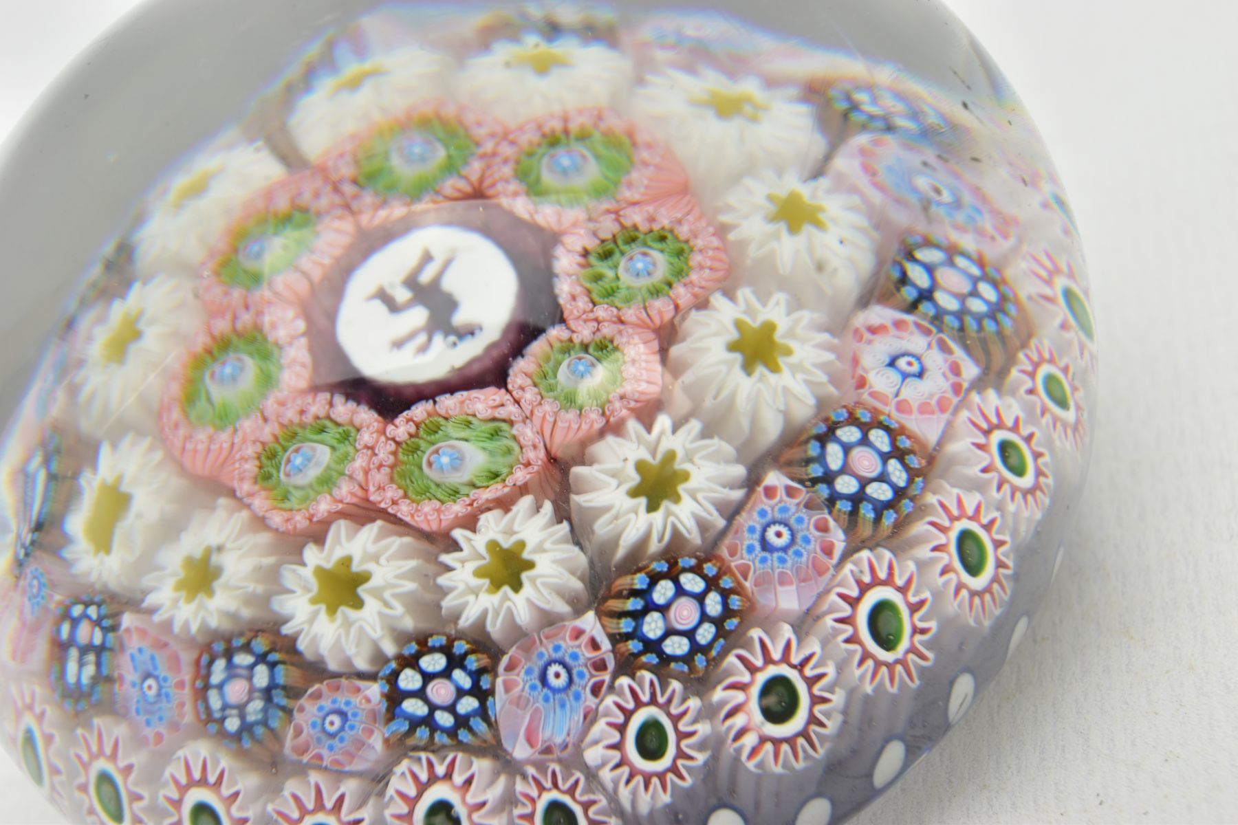 A 19TH CENTURY ST. LOUIS CONCENTRIC MILLEFIORI PAPERWEIGHT, centre dancing devil cane surrounded - Image 12 of 14