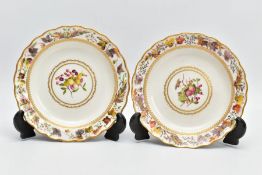 A PAIR OF DERBY PORCELAIN DESSERT PLATES, CIRCA 1790, decorated in pattern 140, painted by George