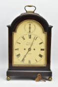A GEORGE III MAHOGANY AND BRASS CASED TWIN FUSEE EIGHT DAY BRACKET CLOCK BY JAMES MURRAY, the