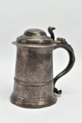 A GEORGE II SILVER COVERED TANKARD BY WILLIAM SHAW & WILLIAM PRIEST, London 1754, the domed lid