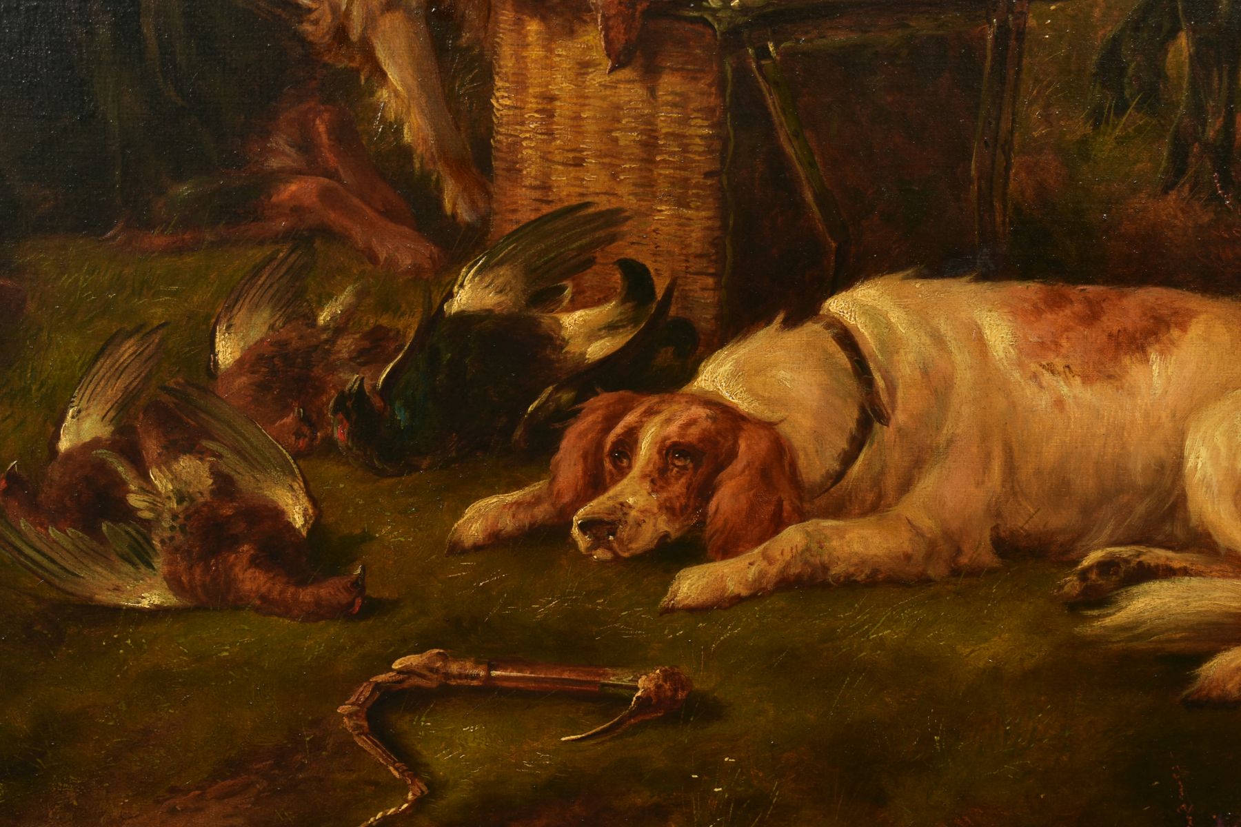 JOHN GIFFORD (19TH CENTURY), HUNTING DOGS AND HORSES AT REST WITHIN A MOUNTAINOUS LANDSCAPE, - Image 4 of 18