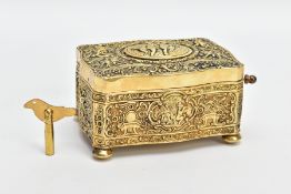 A 20TH CENTURY GERMAN SILVER GILT SINGING BIRD AUTOMATON MUSIC BOX, the serpentine shaped case