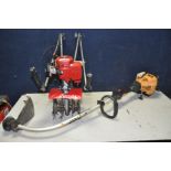 A MANTIS TILLER/CULTIVATOR petrol powered tiller/rotovator/cultivator and a unbranded petrol