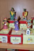 FIVE BOXED ROYAL DOULTON BUNNYKINS FIGURES, comprising three limited edition figures produced for