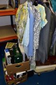 A QUANTITY OF LADIES AND GENTS CLOTHING AND SHOES, including a YBWET size 14 blue and teal anorak, a