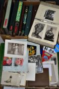 TWO BOXES OF EPHEMERA IN ALBUMS AND LOOSE DATING FROM THE LATE 1950'S TO THE 1970'S, includes