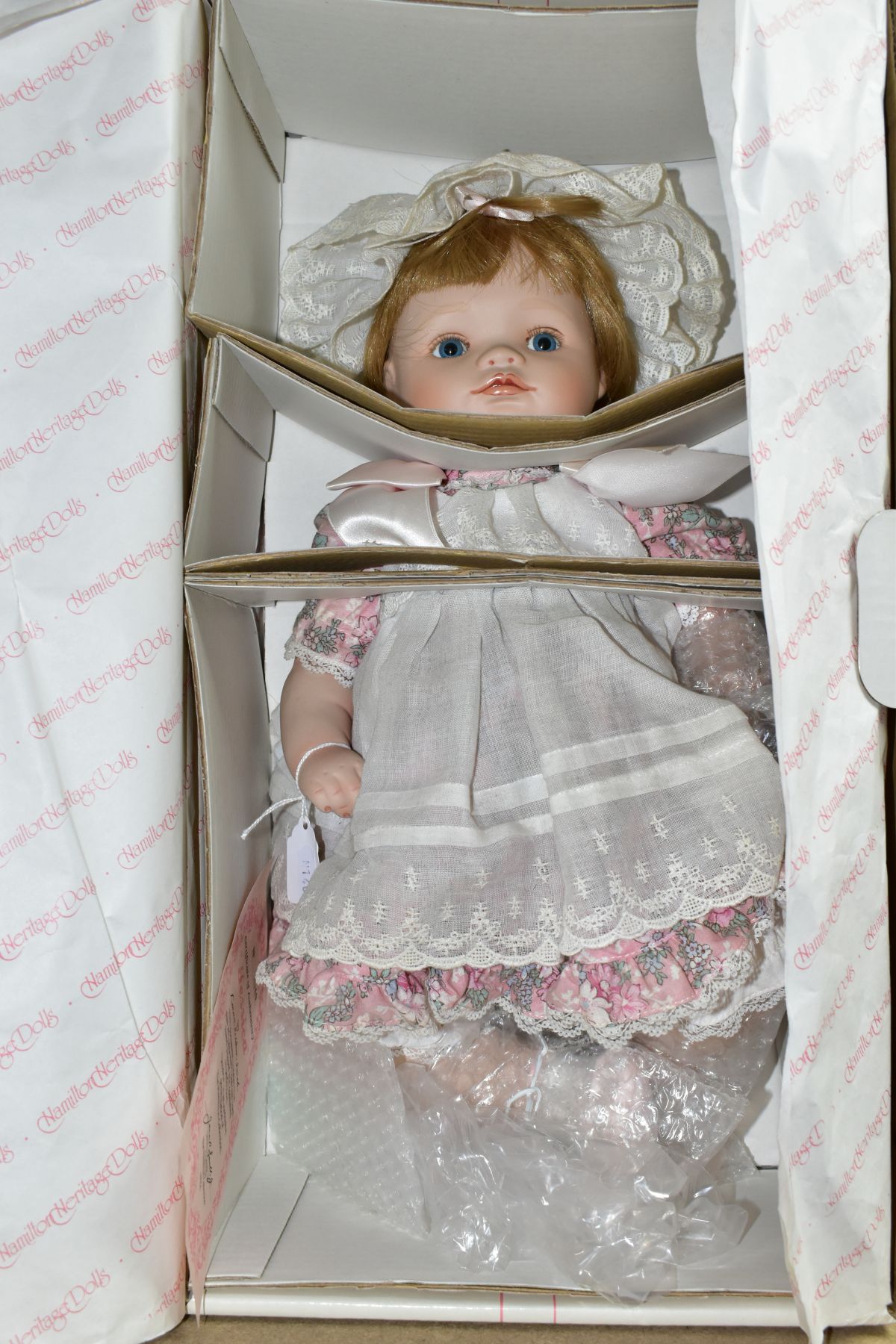 THREE BOXED HAMILTON HERITAGE DOLLS, by Connie Walser Derek, bisque porcelain head and limbs, soft - Image 3 of 7