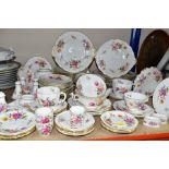 AN EIGHTY SEVEN PIECE ROYAL CROWN DERBY 'DERBY POSIES' PART DINNER SET, with red, green and black