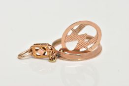 A LATE 19TH CENTURY PENDANT, oval rose gold frame, approximate dimensions length 23mm x width