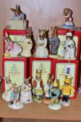 FOURTEEN ROYAL DOULTON BUNNYKINS FIGURES, comprising Cook DB85 (with a box), boxed Bride DB101,