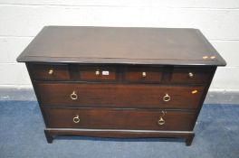 A STAG MINSTREL CHEST OF FOUR SHORT OVER TWO LONG DRAWERS, width 107cm x depth 47cm x height 72cm