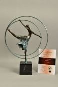 JENNINE PARKER (BRITISH CONTEMPORARY) 'ELEVATION', a limited edition bronze sculpture of a dancer