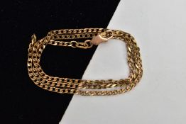 A 9CT GOLD CURB LINK CHAIN, fitted with a lobster claw clasp, hallmarked 9ct London import, length