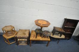 A SELECTION OF OCCASIONAL FURNITURE, to include a tile top coffee table, Italian style tripod table,