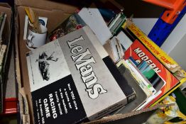 A BOX OF AUTOMOBILA, racing and motoring programmes and ephemera, to include an Avalon Hill Le