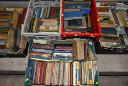 BOOKS, approximately 240 titles in five boxes, mostly hardback, subjects include Novels, Children'