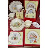 ELEVEN PIECES OF BOXED AND LOOSE ROYAL DOULTON BUNNYKINS GIFTWARE, comprising two boxed 20cm plates,