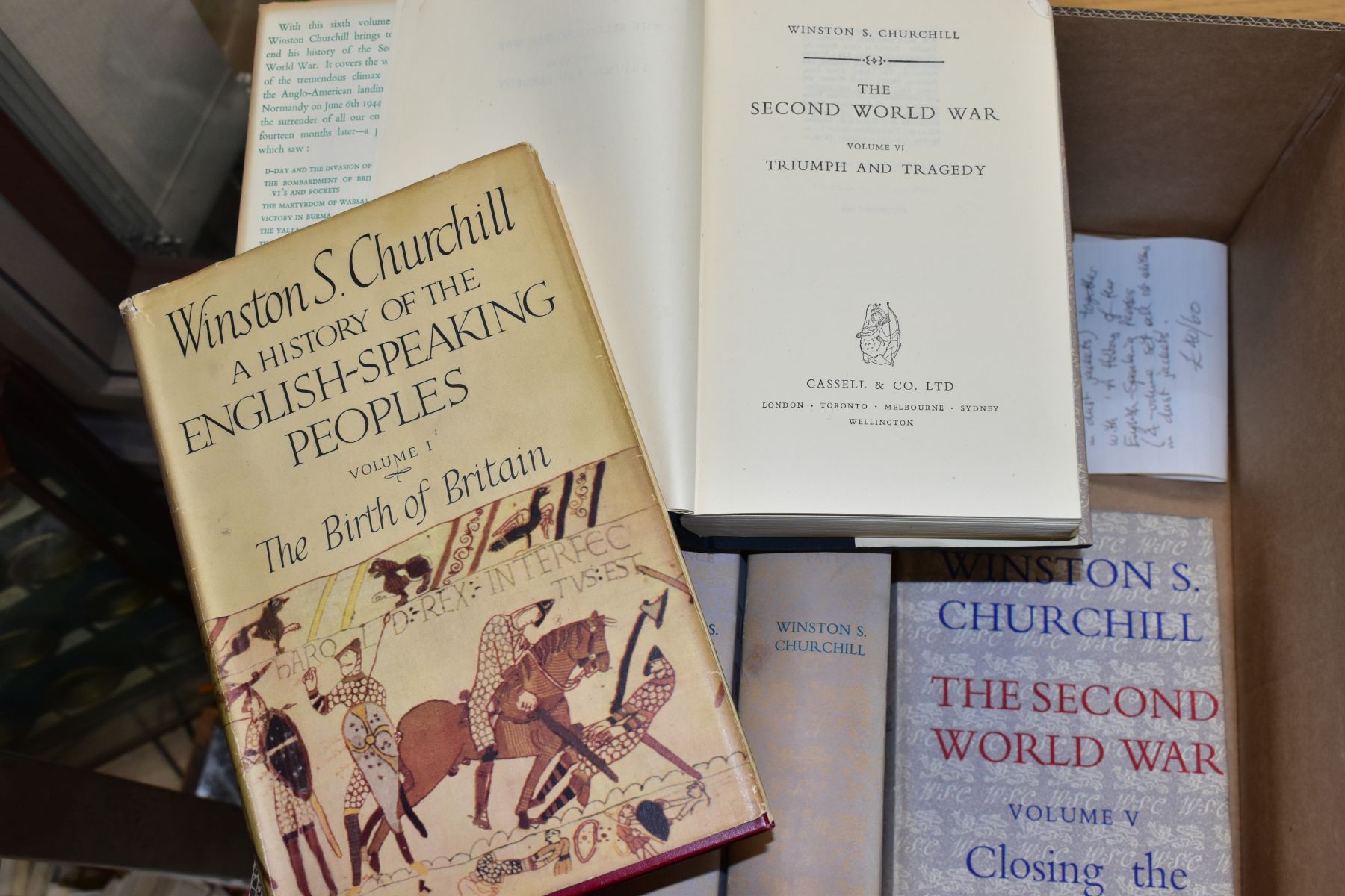 CHURCHILL; WINSTON S. 'The Second World War', a 1st edition, six volume set with dust jackets and 'A - Image 2 of 2